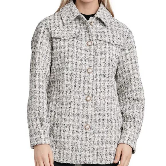 Laundry by Shelli Segal Tweed Shirt Jacket, Size S, Fully Lined, front pockets - Picture 3 of 14